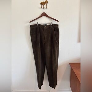 Vintage Polo Ralph Lauren Andrew Pant Trouser Brown Corduroy Size 36x30 Preppy